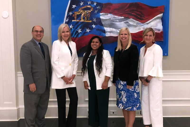 David Tanner, Joy Hawkins, Jana Woodiwiss, Amy Jacobs, and Melinda Moore photographed at the Georgia Children's Cabinet presentation at the Governor's Mansion